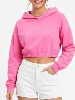 NAKED WARDROBE Sweatshirt
Hoodie Cropped Bubblegum Pink NEW sz XS, MED
